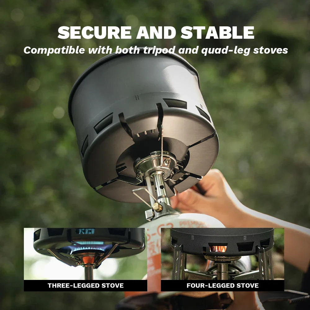 Ultralight Heat Exchanger Pot Camping Cookware Grey Camp Cooking - Tophatter Daily Deals