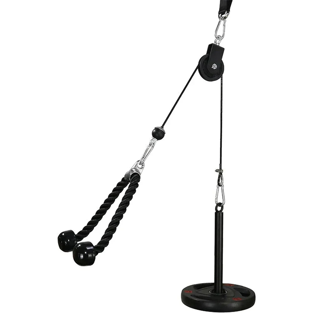 Pulley Cable System Pull Down Lift Attachment Black Fitness - Tophatter Daily Deals