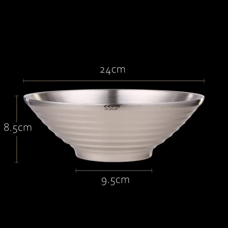 Stainless Steel Ramen Bowl 1.4L Insulating Christmas Gift 24cm Ramen Bowl - Tophatter Daily Deals