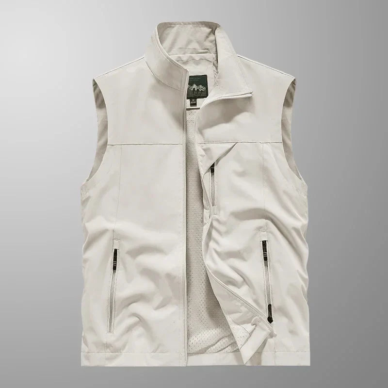 Waterproof Versatile Mens Vest - Sleeveless Polyester White - Tophatter Daily Deals
