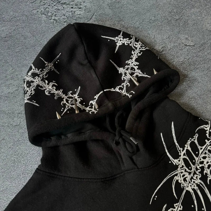 Oversized Unisex Hoodie - Cropped Relaxed Cotton Streetwear - Tophatter Daily Deals