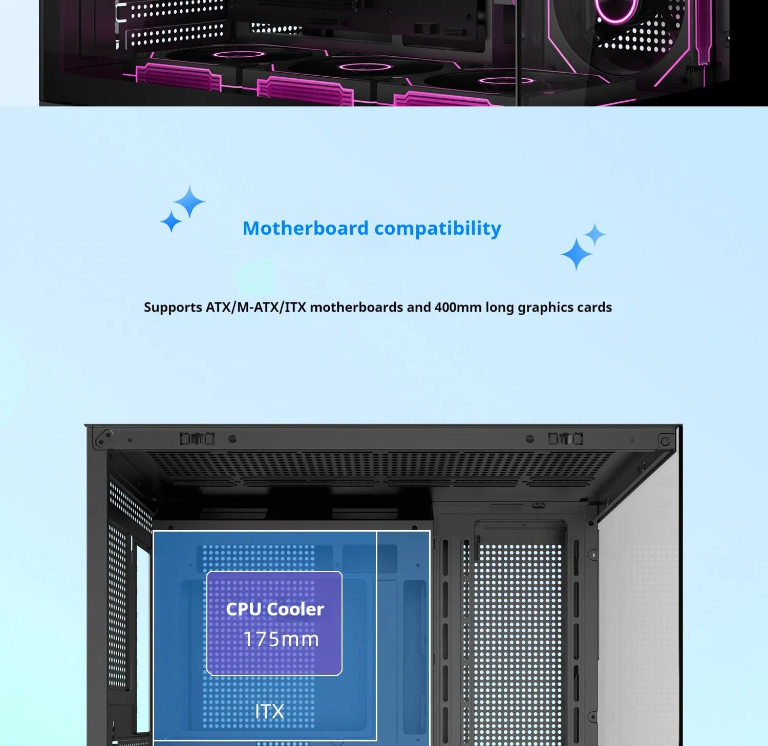 Gaming PC Case Dreamland Pro ATX Dual Glass 360mm Chassis - Tophatter Daily Deals