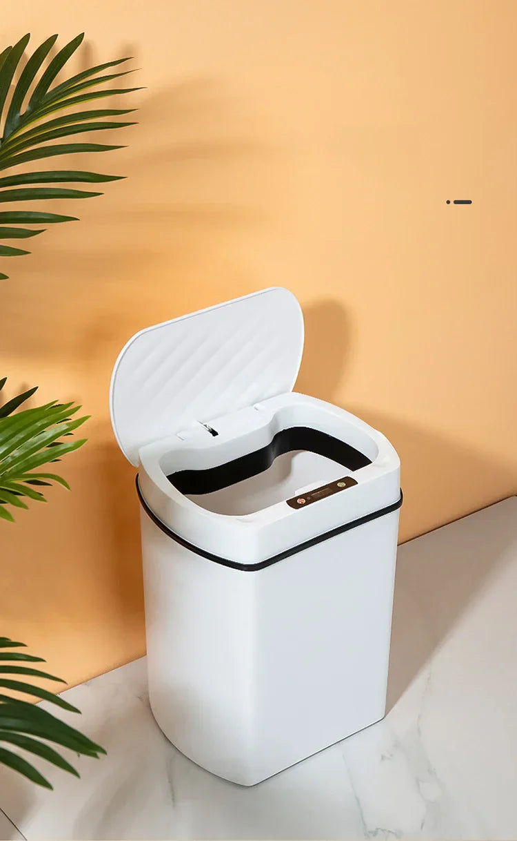 Smart Sensor Trash Can Rectangular Kitchen Bathroom - Tophatter Daily Deals
