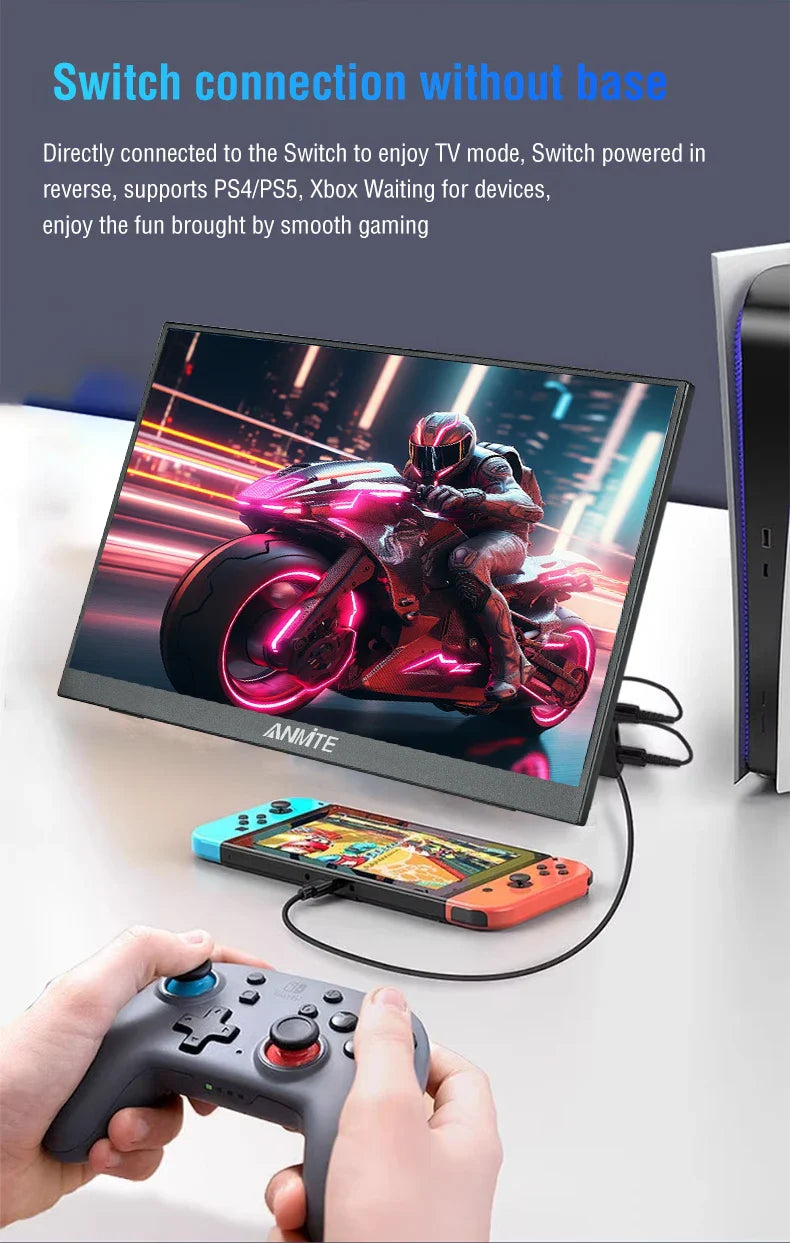 Portable 15.6 Inch Touch Monitor 1080p HDR Gaming On The Go - Tophatter Daily Deals