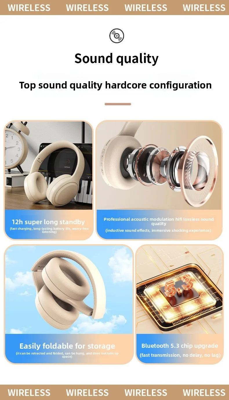 Wireless Bluetooth Headphones Over Ear Noise Cancelling - Tophatter Daily Deals