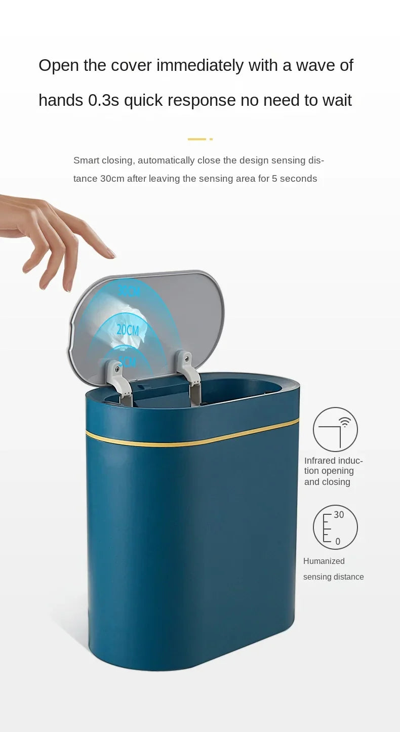 Sensor Trash Can Touchless 8L Kitchen Bathroom Bin Compact - Tophatter Daily Deals
