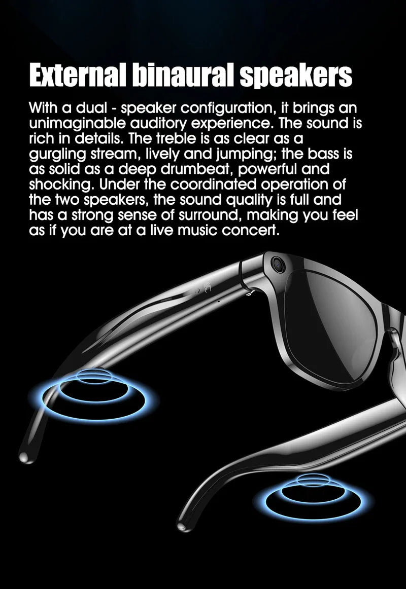 4K AI Smart Camera Glasses Photochromic Travel Handsfree - Tophatter Daily Deals