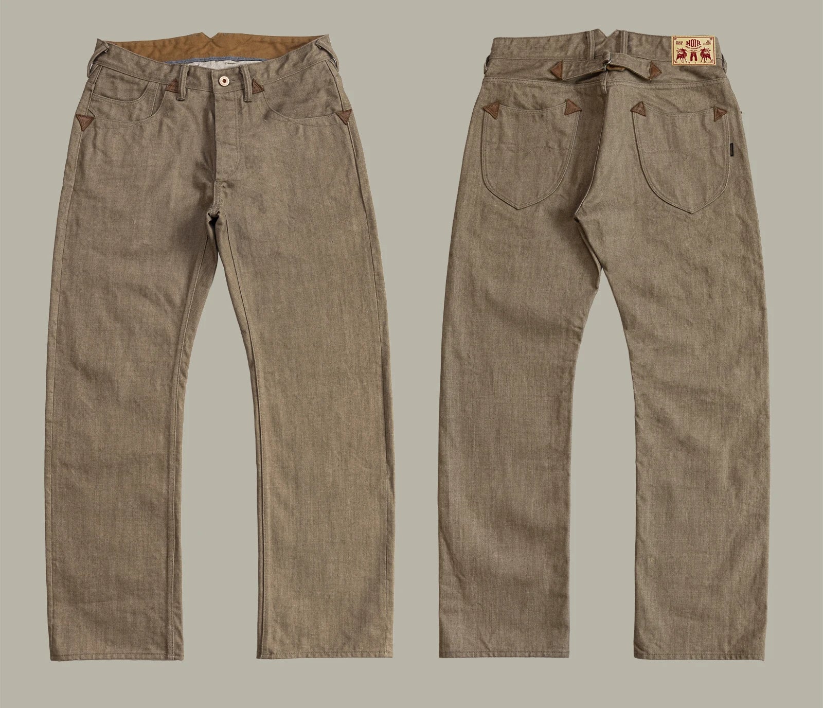 Durable Relaxed Men's Straight Jeans - Loose Selvedge Casual Persimmon dyed 18OZ - Tophatter Daily Deals