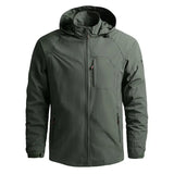 Waterproof Men Jacket- Hooded Windbreaker Polyester Camping - Tophatter Daily Deals