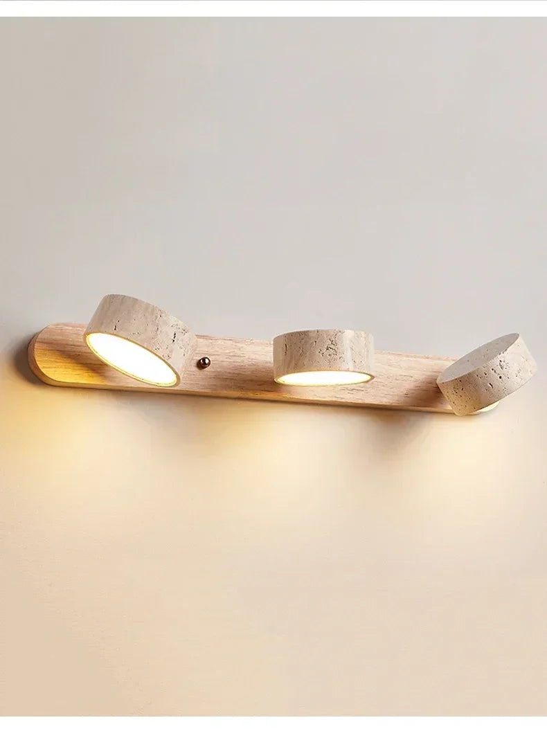Japandi Wabi Sabi Round LED Wall Light With Mirror Bathroom - Tophatter Daily Deals