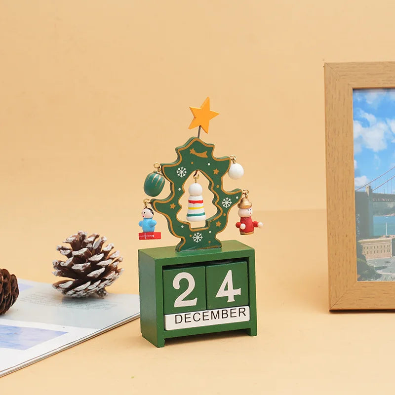 Christmas Wooden Countdown Calendar Ornament Tabletop Decor - Tophatter Daily Deals