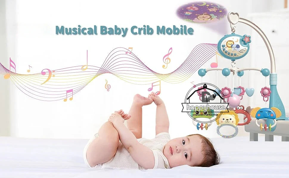 Crib Mobile Remote Music Light Newborn Sensory Toys - Tophatter Daily Deals