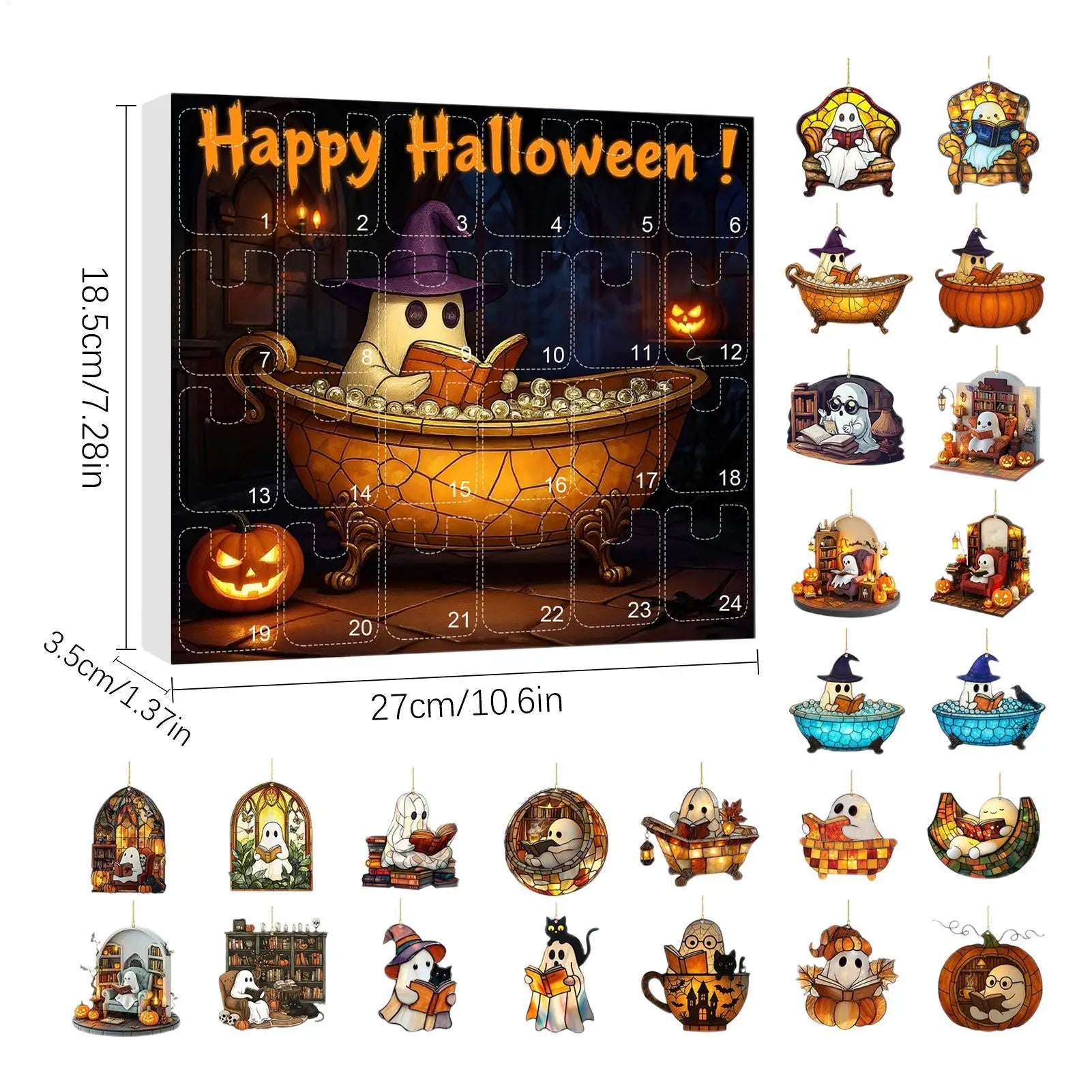 Halloween Advent Calendar 24 Days Ghost Pendant Decor - Tophatter Daily Deals