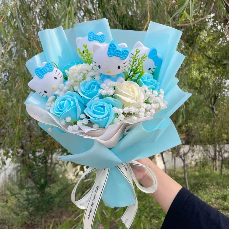 Sanrio Hello Kitty My Melody Kuromi PomPom Purin Cinnamoroll Flowers Plush Toy Flower Bouquet Flowers - Tophatter Daily Deals