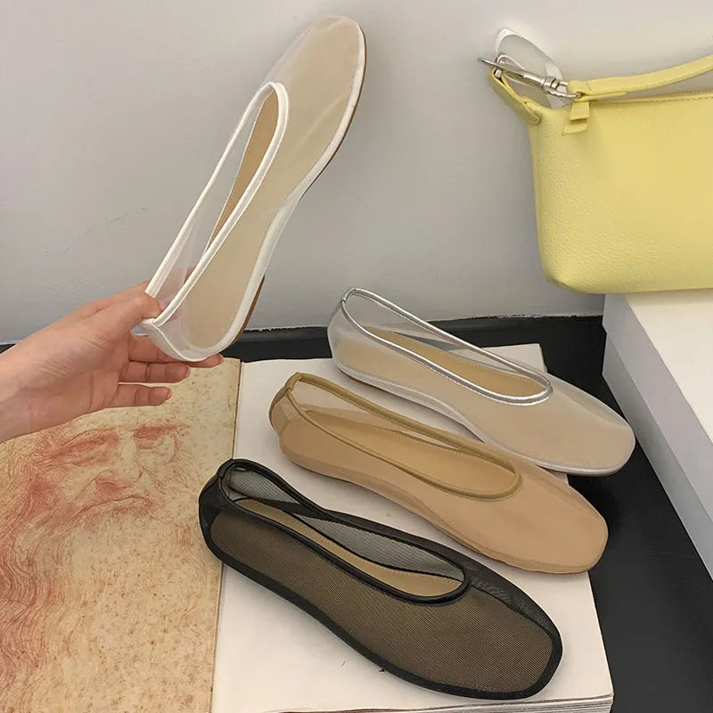 Lightweight Women Ballet Flats - Shallow Slip On Mesh - Tophatter Daily Deals