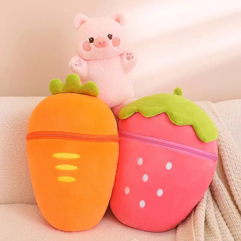 Bunny Taiyaki Plush Toys Cute Strawberry Pig Rabbits Animals - Tophatter Daily Deals