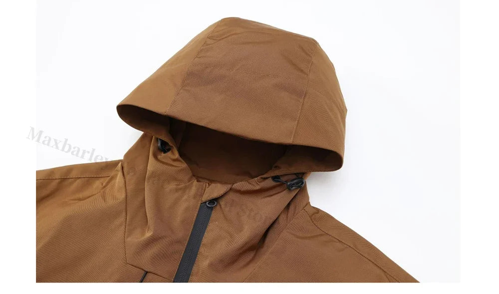 Waterproof Men's Hiking Jacket - Oversized Hooded Polyester - Tophatter Daily Deals