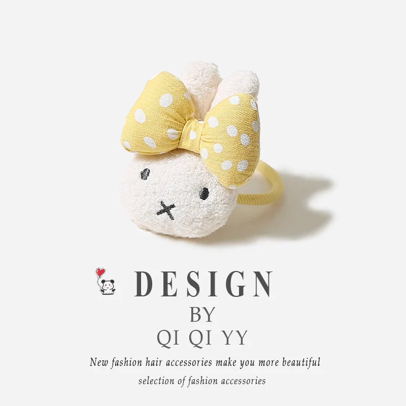 Miffy Polka Dot Ribbon Plush Hair Tie Yellow Animals - Tophatter Daily Deals