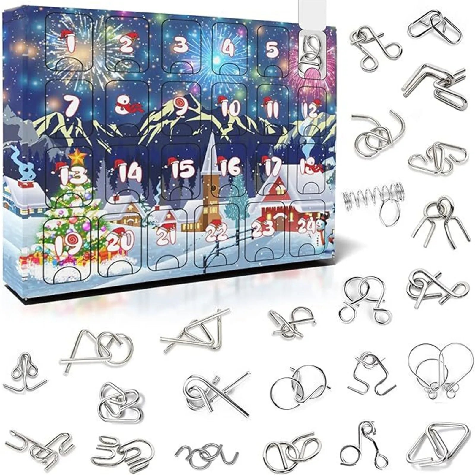Christmas Advent Calendar 24 Gifts Cute Figure Toys - Tophatter Daily Deals