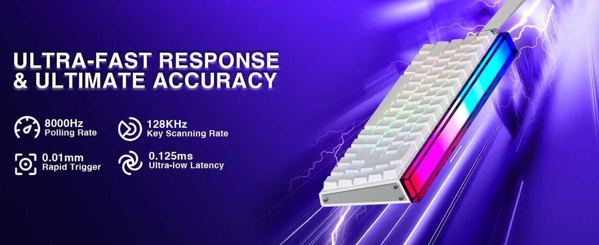 Mechanical 60 Percent Magnetic Switch Gaming Keyboard 8KHz - Tophatter Daily Deals