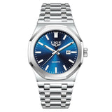 Quartz Watch Stainless Steel Waterproof Luminous Wristwatch Silver blue - Tophatter Daily Deals