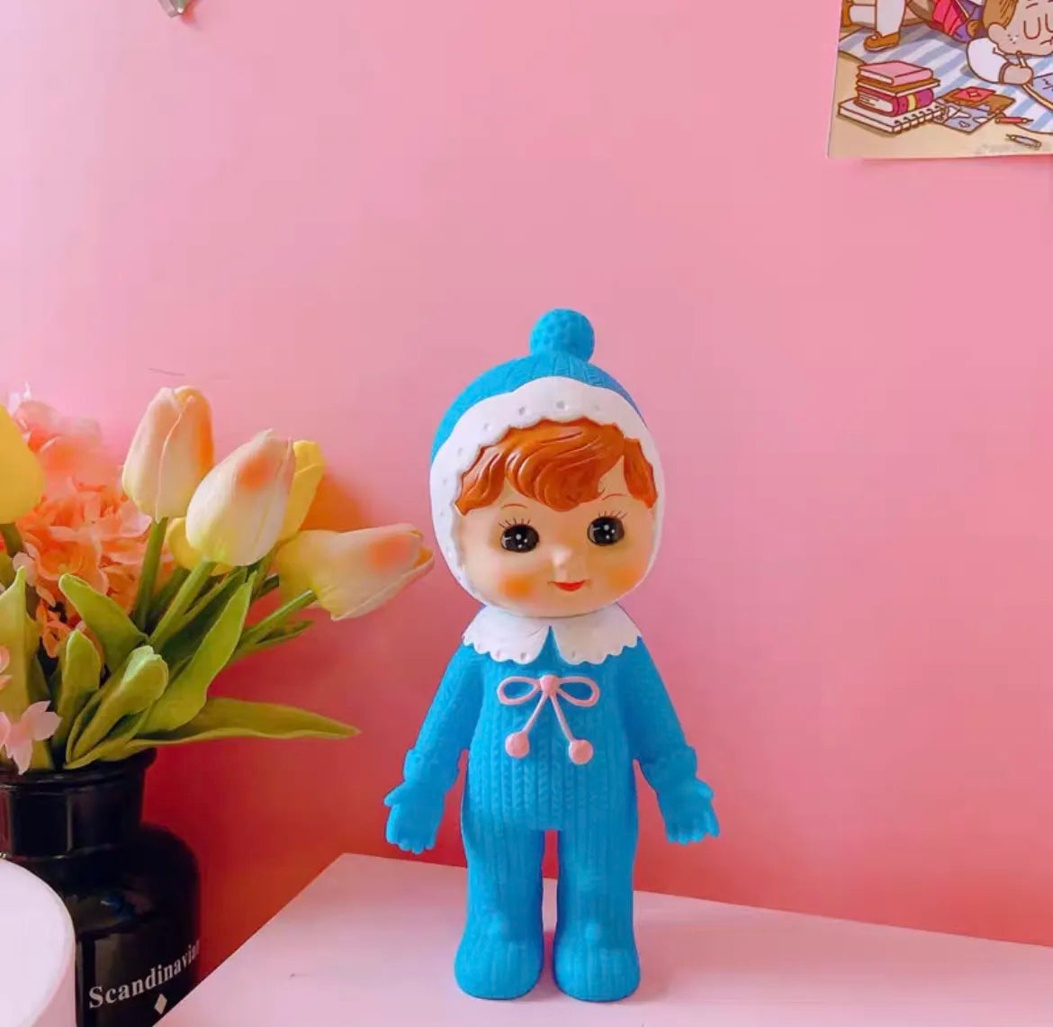 Classic Baby Girl Doll Cute Latex Rubber Baby Kids Office Decor Blue - 23cm Animals - Tophatter Daily Deals