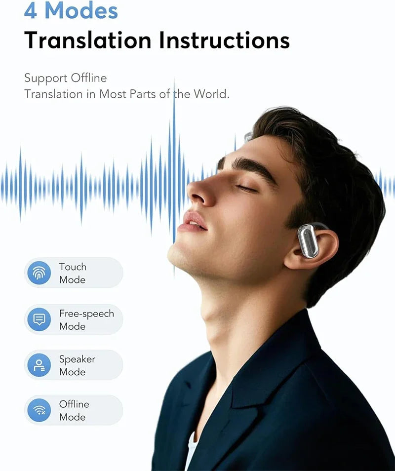 AI Translating Earbuds Wireless Translator Headphones 60H - Tophatter Daily Deals