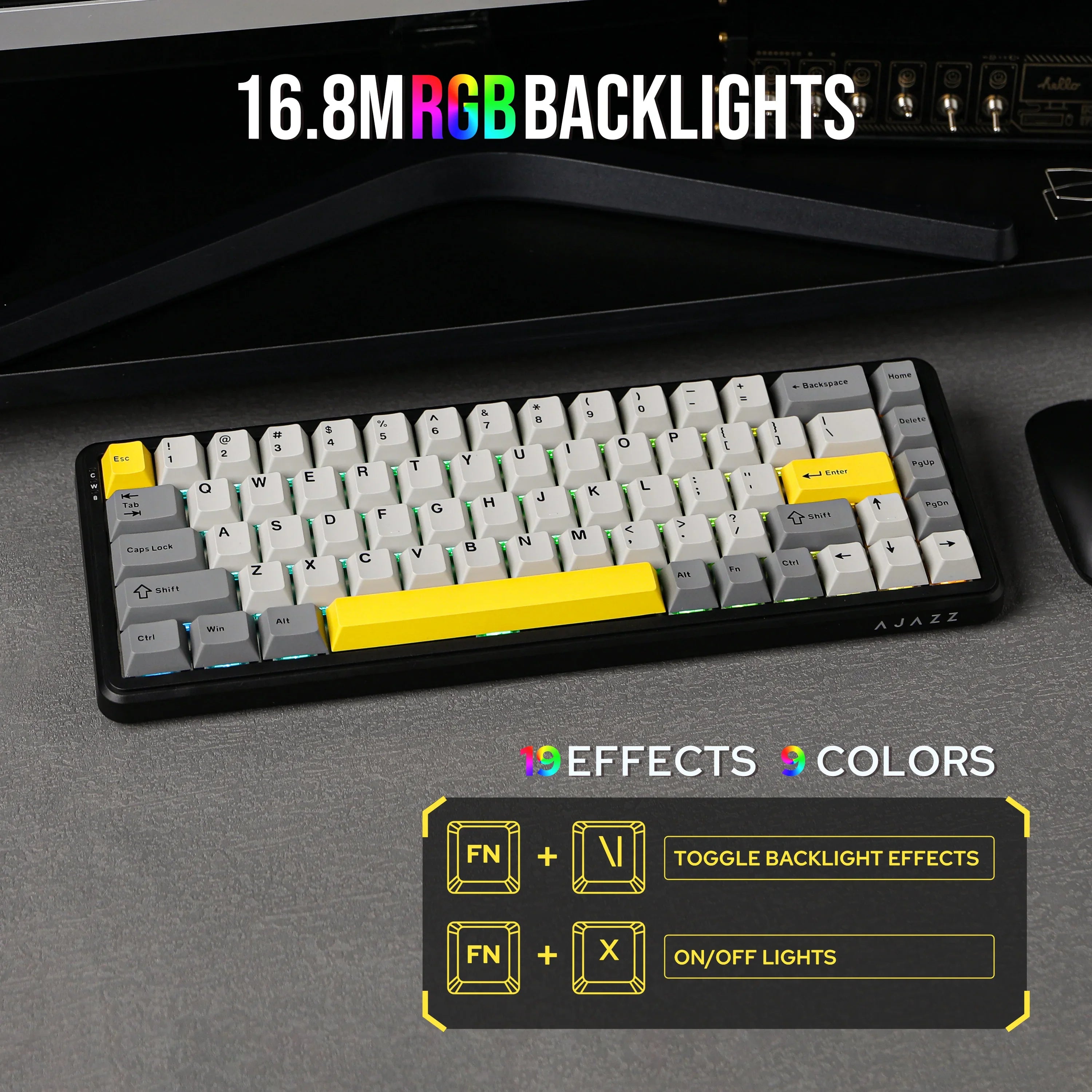Mechanical Keyboard 68Key Wireless Bluetooth RGB Hall Effect - Tophatter Daily Deals