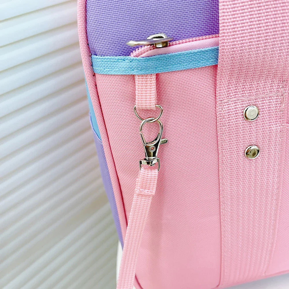 Heart PU Leather Laptop Bag Pastel Handbag Top Handle Japanese Style School Bag - Tophatter Daily Deals