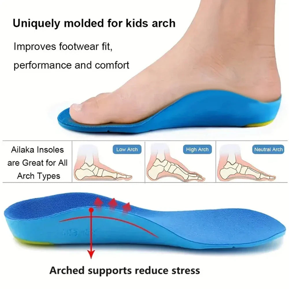 Kids Orthotic Insoles High Arch Support Sports Comfort Plantar Fascia Insole - Tophatter Daily Deals