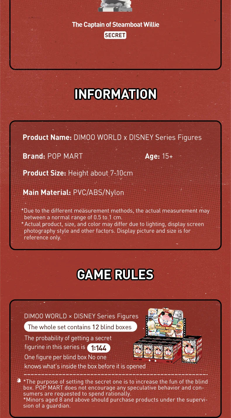 Genuine Pop Mart Dimoo World × Disney Series Figures Blind Box Animals - Tophatter Daily Deals