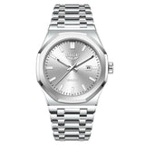 Quartz Watch Stainless Steel Waterproof Luminous Wristwatch Silver white - Tophatter Daily Deals