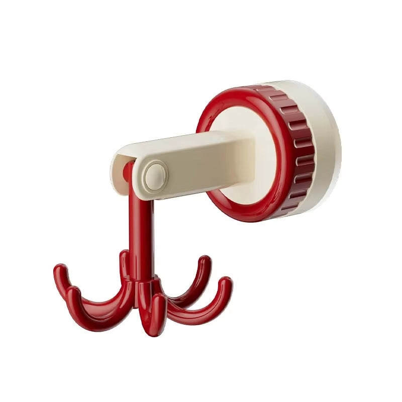 Suction Cup Six-Claw Rotating Hook Red Wall Hooks - Tophatter Daily Deals