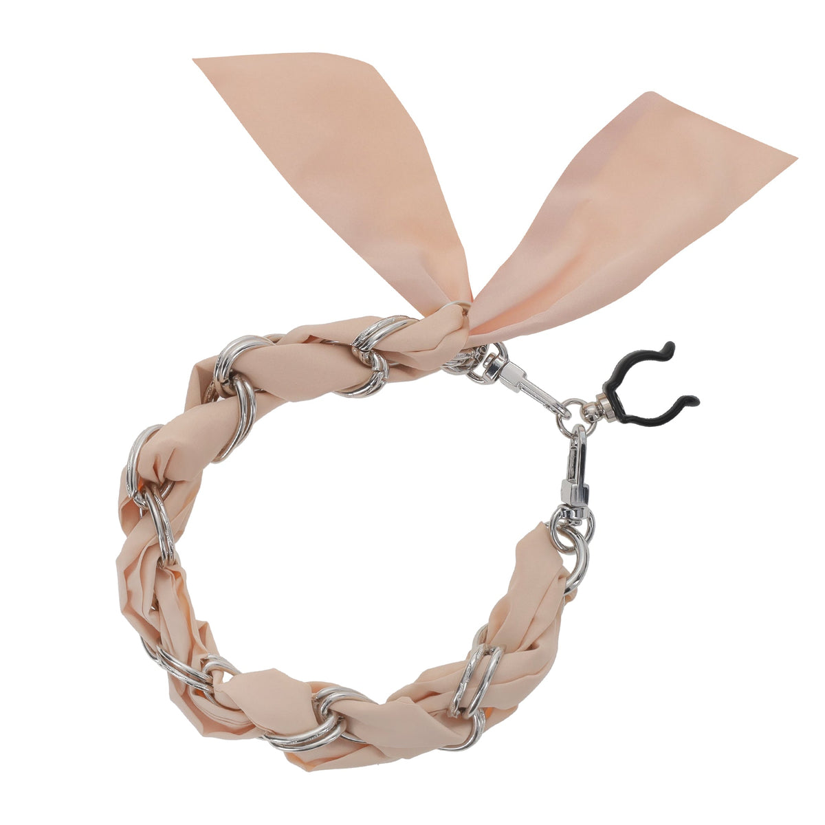 Silver Chain Wrist Strap - Luxury Creme Silk Satin scarf for 18mm-25mm canes Upsell - Tophatter Daily Deals