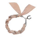 Silver Chain Wrist Strap - Luxury Creme Silk Satin Scarf for 16mm-18mm canes Upsell - Tophatter Daily Deals