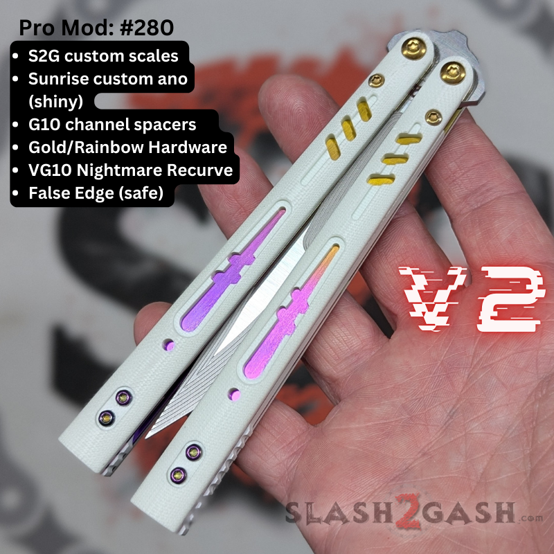 S2G FrankenREP V2 Balisong clone TITANIUM Butterfly Knife - V2 (G10) Knife-Balisong - Tophatter Daily Deals