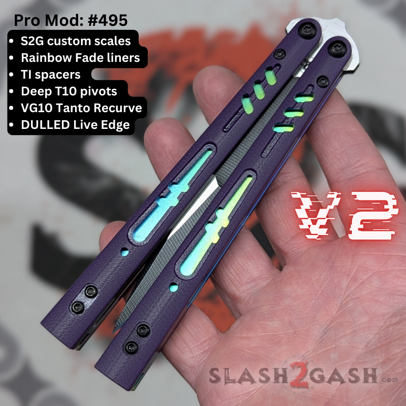 S2G FrankenREP V2 Balisong clone TITANIUM Butterfly Knife - V2 (G10) Knife-Balisong - Tophatter Daily Deals