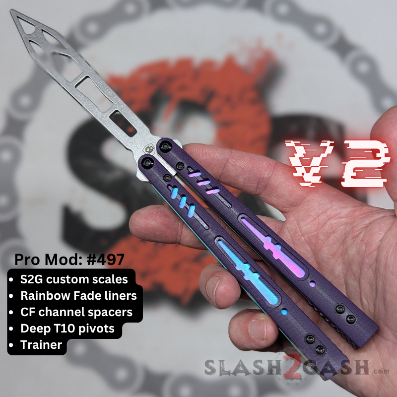 S2G FrankenREP V2 Balisong clone TITANIUM Butterfly Knife - V2 (G10) Knife-Balisong - Tophatter Daily Deals