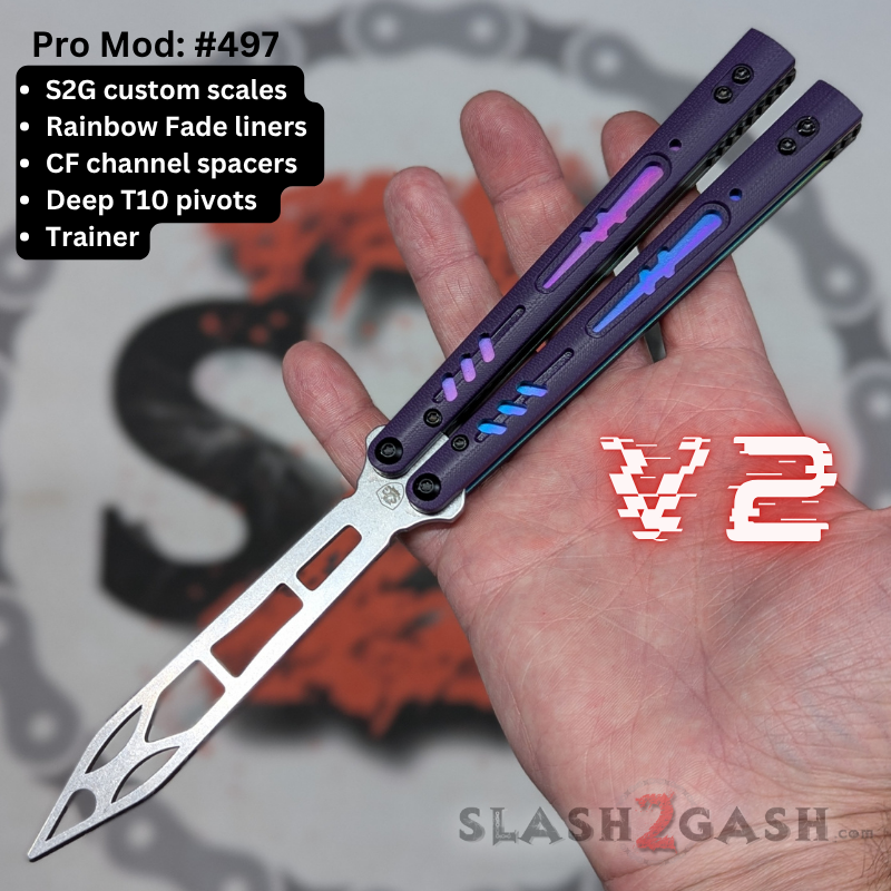 S2G FrankenREP V2 Balisong clone TITANIUM Butterfly Knife - V2 (G10) Knife-Balisong - Tophatter Daily Deals