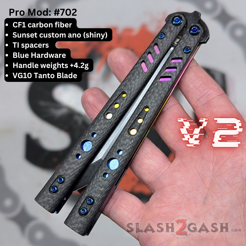 S2G FrankenREP Balisong clone TITANIUM Butterfly Knife - V2 (Carbon Fiber) Knife-Balisong - Tophatter Daily Deals