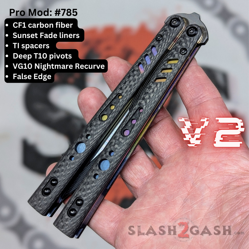 S2G FrankenREP Balisong clone TITANIUM Butterfly Knife - V2 (Carbon Fiber) Knife-Balisong - Tophatter Daily Deals