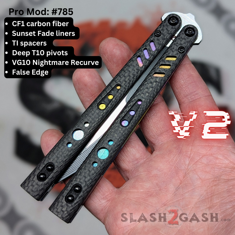 S2G FrankenREP Balisong clone TITANIUM Butterfly Knife - V2 (Carbon Fiber) Knife-Balisong - Tophatter Daily Deals