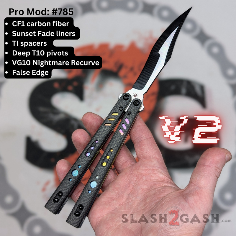 S2G FrankenREP Balisong clone TITANIUM Butterfly Knife - V2 (Carbon Fiber) Knife-Balisong - Tophatter Daily Deals