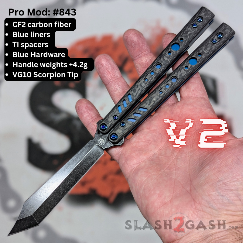 S2G FrankenREP Balisong clone TITANIUM Butterfly Knife - V2 (Carbon Fiber) Knife-Balisong - Tophatter Daily Deals