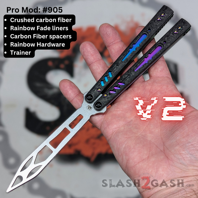 S2G FrankenREP Balisong clone TITANIUM Butterfly Knife - V2 (Carbon Fiber) Knife-Balisong - Tophatter Daily Deals