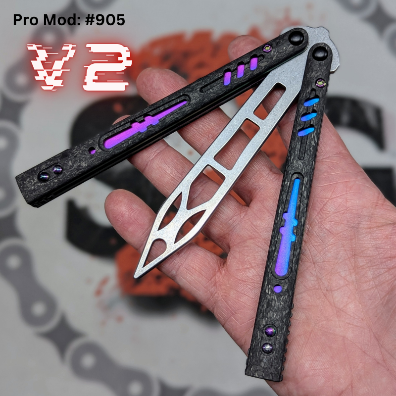 S2G FrankenREP Balisong clone TITANIUM Butterfly Knife - V2 (Carbon Fiber) Knife-Balisong - Tophatter Daily Deals