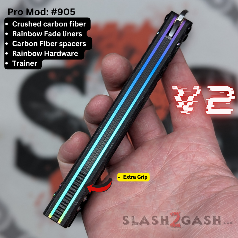 S2G FrankenREP Balisong clone TITANIUM Butterfly Knife - V2 (Carbon Fiber) Knife-Balisong - Tophatter Daily Deals