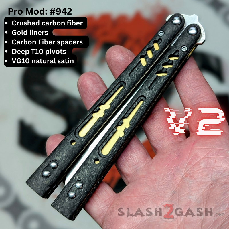 S2G FrankenREP Balisong clone TITANIUM Butterfly Knife - V2 (Carbon Fiber) Knife-Balisong - Tophatter Daily Deals