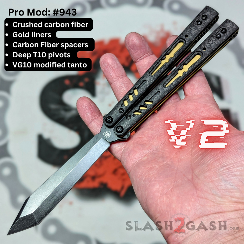 S2G FrankenREP Balisong clone TITANIUM Butterfly Knife - V2 (Carbon Fiber) Knife-Balisong - Tophatter Daily Deals