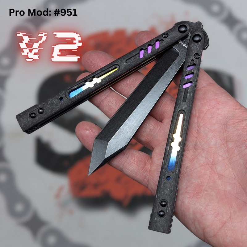 S2G FrankenREP Balisong clone TITANIUM Butterfly Knife - V2 (Carbon Fiber) Knife-Balisong - Tophatter Daily Deals
